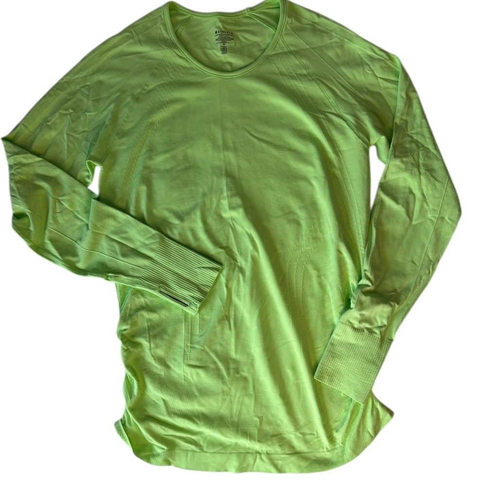 Athleta Womens Green Long Sleeve Speedlight Workout Top M NWT - Picture 2 of 7